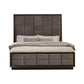 Hena California King Bed Grid Tufted Taupe Upholstered Tall Panel Headboard By Casagear Home BM302853