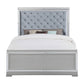 Axl California King Size Bed Tufted Headboard Silver Velvet Upholstery By Casagear Home BM302856