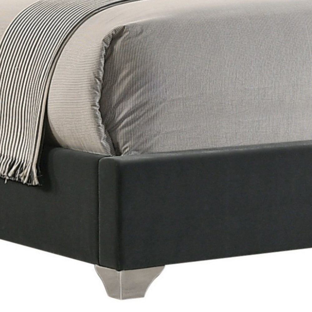 Giya Wingback King Bed Tufted Headboard Nailed Gray Velvet Upholstery By Casagear Home BM302871