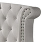 Dini Wingback King Bed Crystal Button Tufting White Velvet Upholstery By Casagear Home BM302874