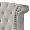 Dini Wingback King Bed Crystal Button Tufting White Velvet Upholstery By Casagear Home BM302874