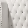 Dini Wingback King Bed Crystal Button Tufting White Velvet Upholstery By Casagear Home BM302874