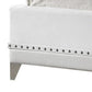 Dini Wingback King Bed Crystal Button Tufting White Velvet Upholstery By Casagear Home BM302874