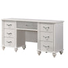 Dini 62 Inch 7 Drawer Vanity Desk with LED Lighted Mirror Classic White By Casagear Home BM302879