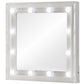 Dini 62 Inch 7 Drawer Vanity Desk with LED Lighted Mirror Classic White By Casagear Home BM302879