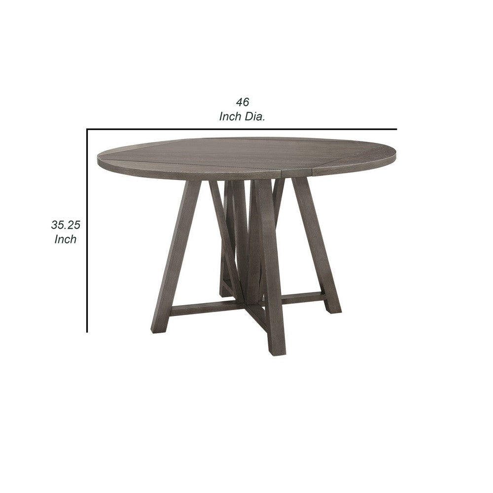 46-60 Inch Extendable Counter Dining Table 4 Drop Leaves Brown Gray By Casagear Home BM303132