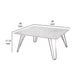 36 Inch Square Coffee Table with White Faux Marble Top Chrome Hairpin Legs By Casagear Home BM303139