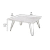 36 Inch Square Coffee Table with White Faux Marble Top Chrome Hairpin Legs By Casagear Home BM303139