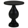 Niko 24 Inch Artisan Round Accent Table Smooth Pedestal Design Black Wood By Casagear Home BM303141