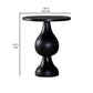 Niko 24 Inch Artisan Round Accent Table Smooth Pedestal Design Black Wood By Casagear Home BM303141