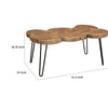 39 Inch Rectangular Coffee Table Live Edge Wood Top Metal Legs Brown By Casagear Home BM303150