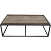 52 Inch Modern Coffee Table Raised Tray Edges Rustic Oak Brown Black By Casagear Home BM303156