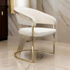 Emy 26 Inch Cantilever Barrel Dining Chair, Cream Velvet Upholstery, Gold By Casagear Home