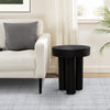 16 Inch Modern End Table, Thick Sturdy Surface, Tripod Legs, Black Wood By Casagear Home