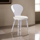 Rari 19 Inch Crystal Clear Armless Chair, Padded White Vegan Leather Seat By Casagear Home