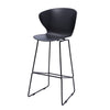 Kivi 30 Inch Set of 2 Barstool Chairs Metal Curved Black Polypropylene By Casagear Home BM304653