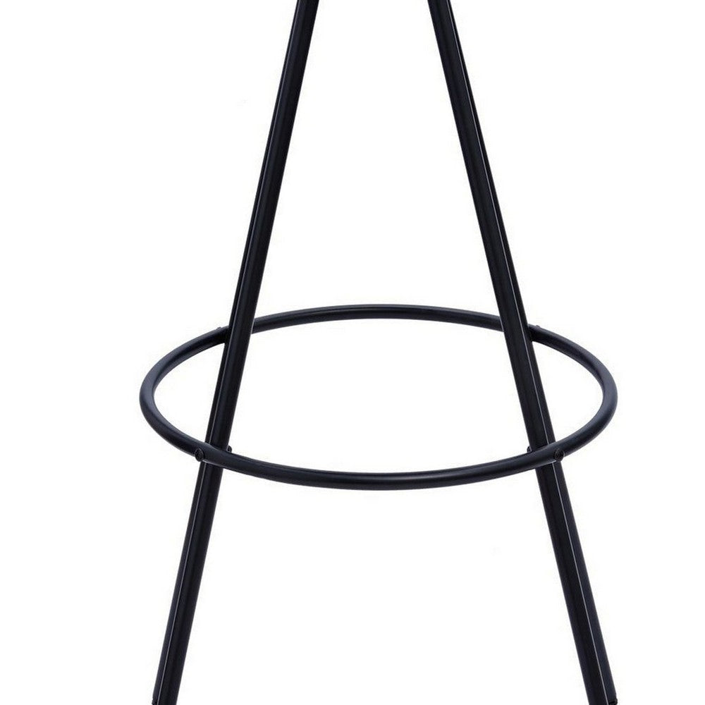 Vigo 44 Inch Modern Round Bar Height Pub Table Metal Angled Legs Black By Casagear Home BM304656