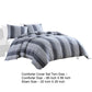 Kia 2 Piece Twin Comforter Set Yarn Dyed Cotton Gray Vertical Stripes By Casagear Home BM304702