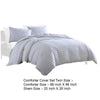 2 Piece Twin Size Comforter and Sham Set Black Pinstripe Pattern White By Casagear Home BM304703