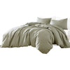 Edge 4 Piece Queen Size Duvet Comforter Set, Washed Linen, Sage Green By Casagear Home