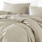 Edge 4 Piece King Size Duvet Comforter Set Washed Linen Oatmeal Beige By Casagear Home BM304713