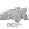 Edge 4 Piece King Size Duvet Comforter Set Washed Linen Cotton Soft Gray By Casagear Home BM304725