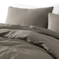 Edge 4 Piece King Size Duvet Comforter Set Washed Linen Charcoal Gray By Casagear Home BM304728