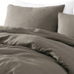 Edge 4 Piece Queen Size Duvet Comforter Set Washed Linen Charcoal Gray By Casagear Home BM304729