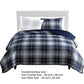 Ivy 2 Piece Twin Size Plaid Coverlet with Matching Sham Blue White By Casagear Home BM304747