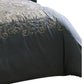 Zoe 10 Piece King Size Comforter Set 3 Pillows Bed Skirt Blue Gold By Casagear Home BM304755