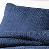 Jose 3 Piece King Size Comforter Set Matching Shams Jacquard Navy Blue By Casagear Home BM304761