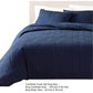 Jose 3 Piece King Size Comforter Set Matching Shams Jacquard Navy Blue By Casagear Home BM304761