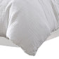 Uvi 3 Piece King Comforter Set Cotton Natural Crinkled Texture White By Casagear Home BM304777