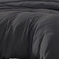 Uvi 3 Piece Queen Comforter Set Cotton Natural Crinkled Texture Black By Casagear Home BM304780