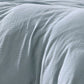 Uvi 3 Piece Queen Comforter Set Cotton Natural Crinkled Texture Blue By Casagear Home BM304782