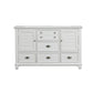 Jims 61 Inch Wood Dresser 2 Cabinets 5 Drawers Cup Handles Crisp White By Casagear Home BM304792