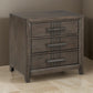 27 Inch Rustic Nightstand, 2 Drawers, Gray Metal Handles, Rich Brown Wood By Casagear Home