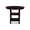 Gale 42 Inch Round Counter Dining Table 2 Open Shelves Dark Brown Finish By Casagear Home BM304813