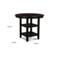 Gale 42 Inch Round Counter Dining Table 2 Open Shelves Dark Brown Finish By Casagear Home BM304813