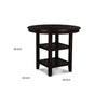 Gale 42 Inch Round Counter Dining Table 2 Open Shelves Dark Brown Finish By Casagear Home BM304813