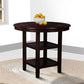 Gale 42 Inch Round Counter Dining Table 2 Open Shelves Dark Brown Finish By Casagear Home BM304813