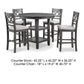 Ceri 5pc Round Counter Dining Table and Chair Set Gray Wood White Fabric By Casagear Home BM304819