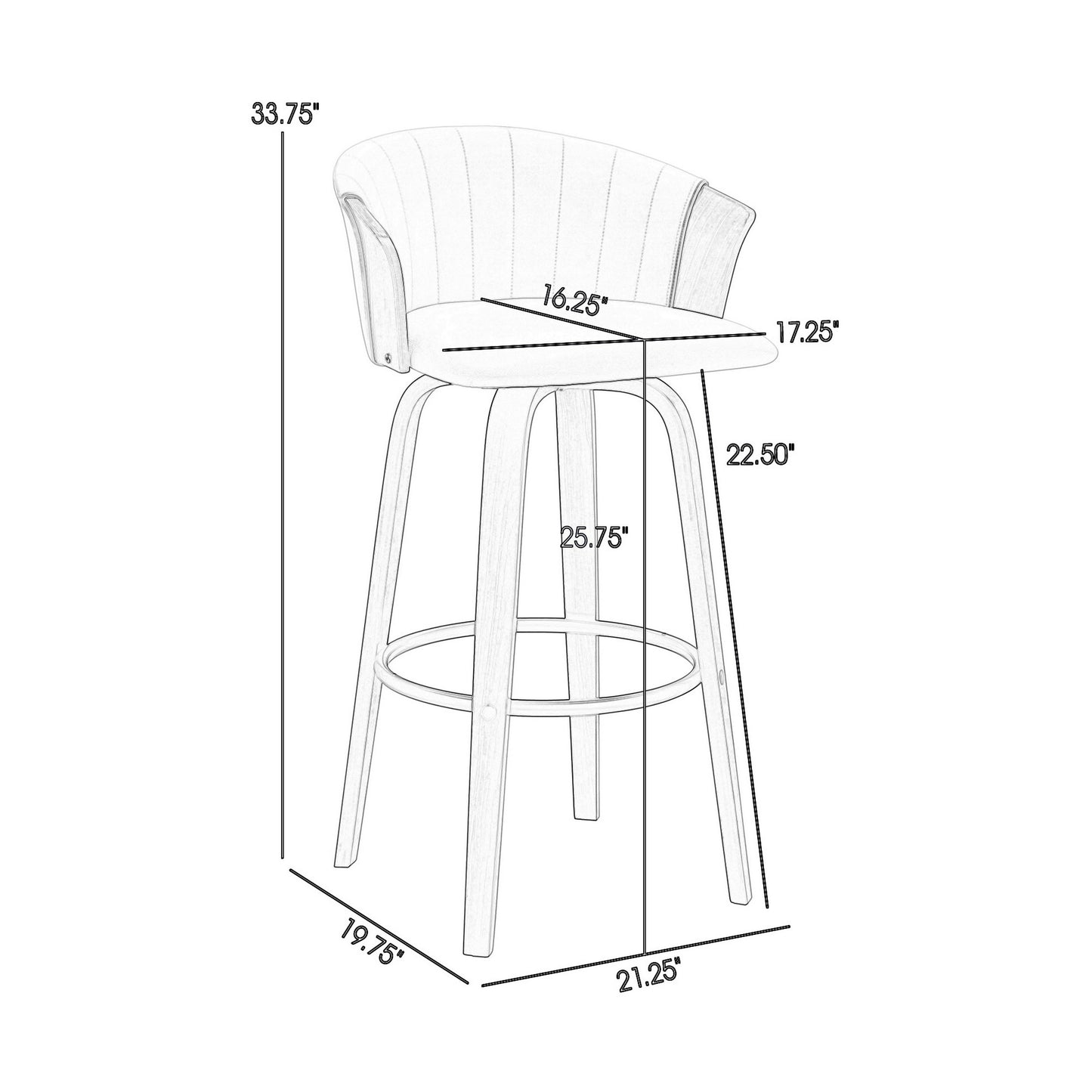 Oja 26 Inch Swivel Counter Stool Chair Cream Vegan Leather Walnut Brown By Casagear Home BM304899