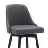 Sean 30 Inch Barstool Chair Parson Style Swivel Gray Faux Leather Black By Casagear Home BM304916