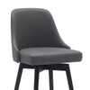 Sean 30 Inch Barstool Chair Parson Style Swivel Gray Faux Leather Black By Casagear Home BM304916