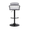 Nish 25-33 Inch Adjustable Barstool Chair Light Gray Fabric Black Frame By Casagear Home BM304937