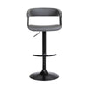 Arya Barstool Chair 24-33 Inch Adjustable Height Gray Faux Leather Black By Casagear Home BM304949