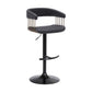 Arya Barstool Chair 24-33 Inch Adjustable Height Black Faux Leather By Casagear Home BM304953