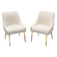 24 Inch Dining Chair Set of 2 Cushioned Seating Sloped Arms Off White By Casagear Home BM305036