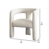 27 Inch Boucle Accent Chair Curved Back Cushioned Seating Ivory Finish By Casagear Home BM305037